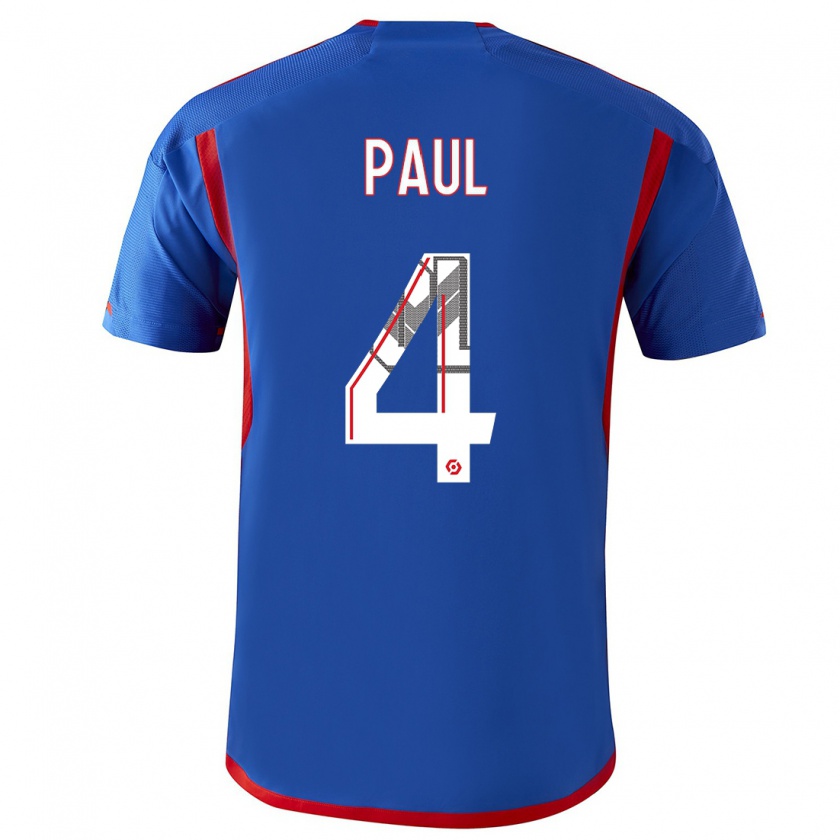 Kandiny Enfant Maillot Paul Akouokou #0 Bleu Rouge Tenues Extérieur 2023/24 T-Shirt