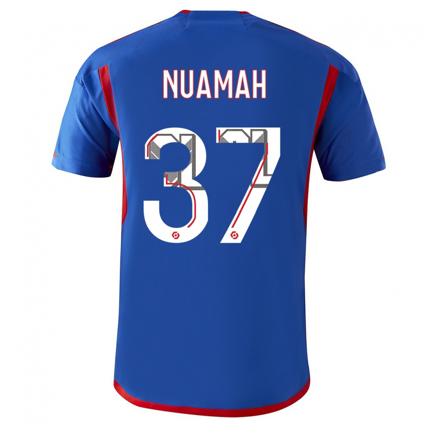 Kandiny Enfant Maillot Ernest Nuamah #37 Bleu Rouge Tenues Extérieur 2023/24 T-Shirt