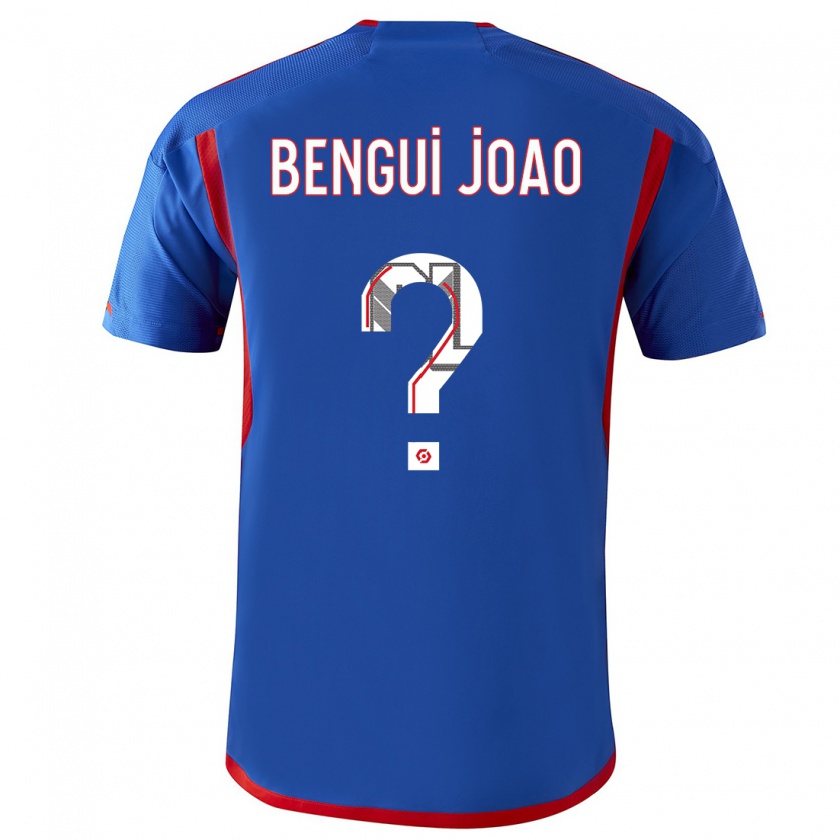 Kandiny Enfant Maillot Justin Bengui Joao #0 Bleu Rouge Tenues Extérieur 2023/24 T-Shirt