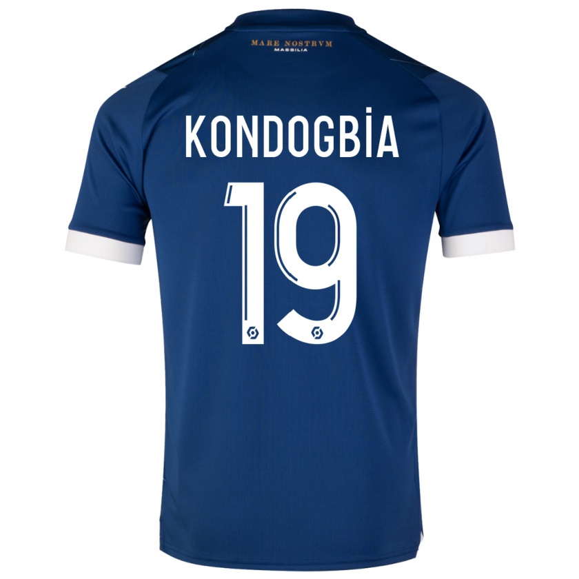 Kandiny Enfant Maillot Geoffrey Kondogbia #19 Bleu Foncé Tenues Extérieur 2023/24 T-Shirt