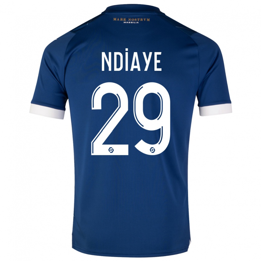 Kandiny Enfant Maillot Iliman Ndiaye #29 Bleu Foncé Tenues Extérieur 2023/24 T-Shirt