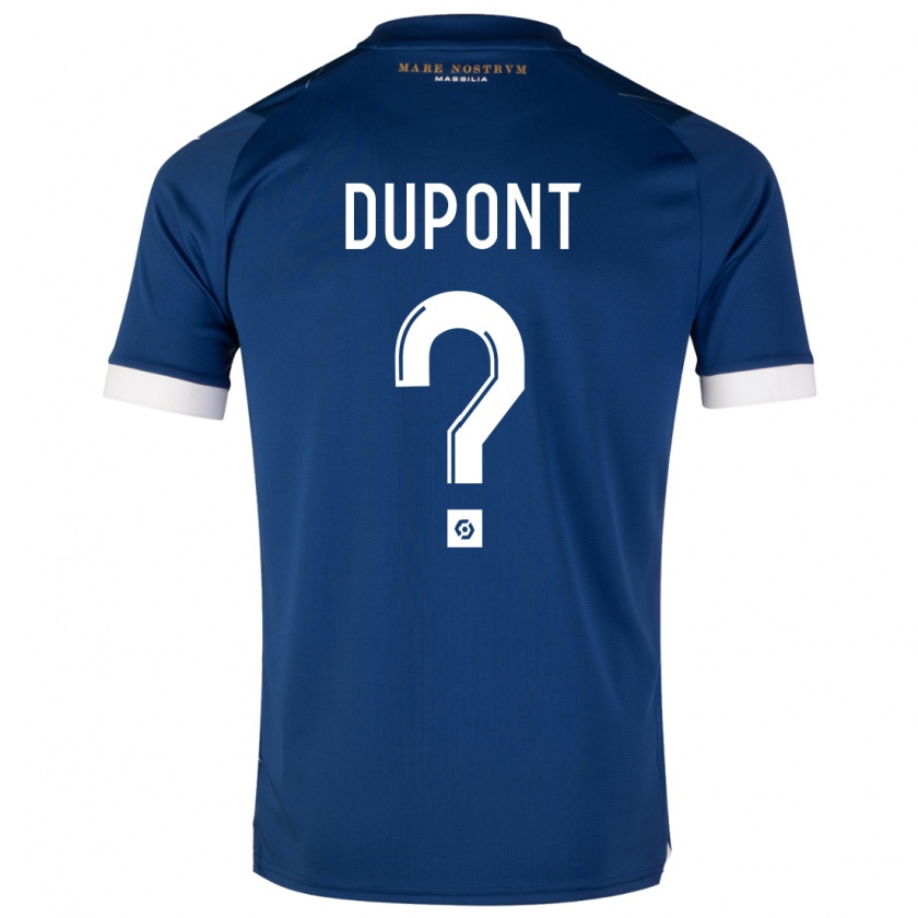 Kandiny Enfant Maillot Hugo Dupont #0 Bleu Foncé Tenues Extérieur 2023/24 T-Shirt