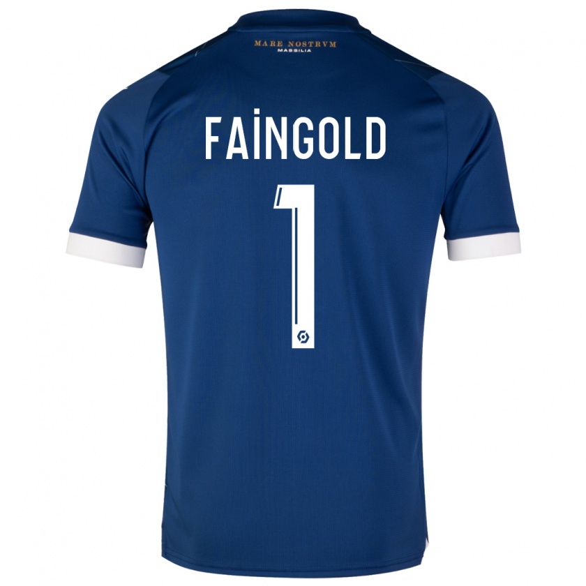 Kandiny Enfant Maillot Abbie Faingold #1 Bleu Foncé Tenues Extérieur 2023/24 T-Shirt