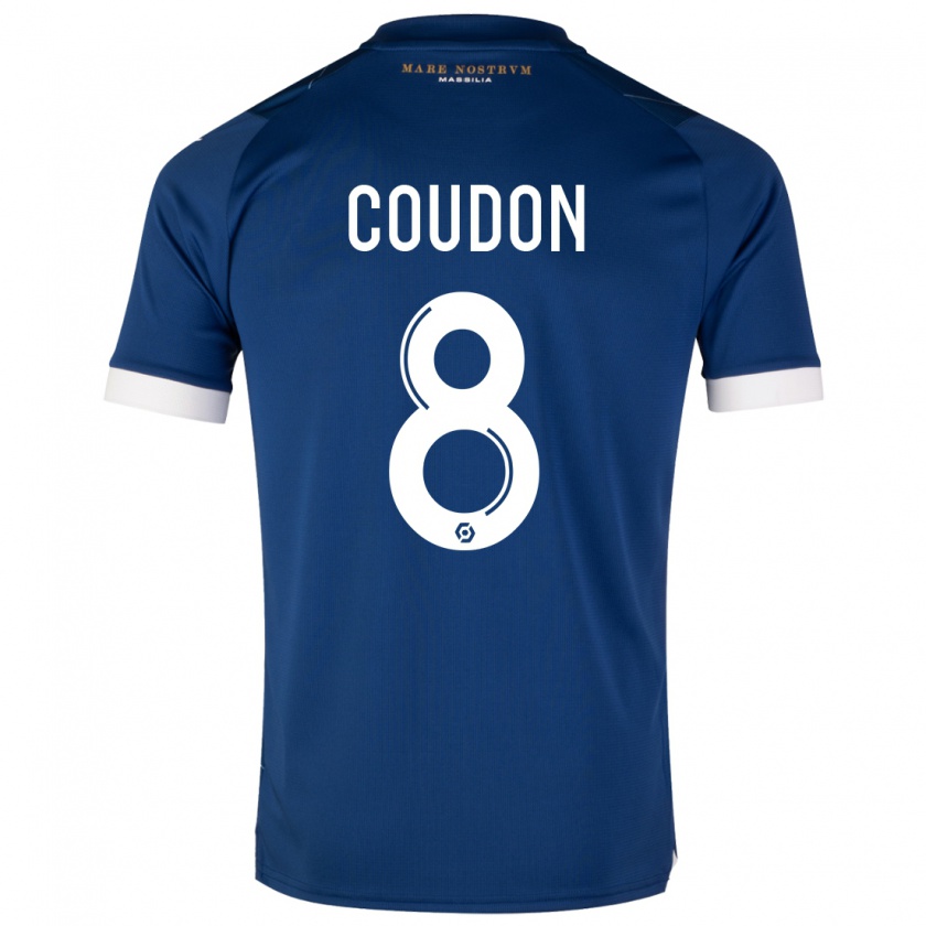 Kandiny Enfant Maillot Marine Coudon #8 Bleu Foncé Tenues Extérieur 2023/24 T-Shirt