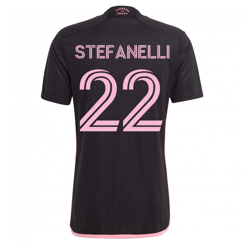 Kandiny Enfant Maillot Nicolás Stefanelli #22 Noir Tenues Extérieur 2023/24 T-Shirt