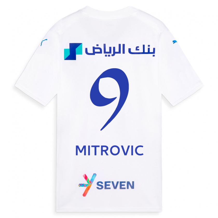 Kandiny Enfant Maillot Aleksandar Mitrovic #9 Blanc Tenues Extérieur 2023/24 T-Shirt