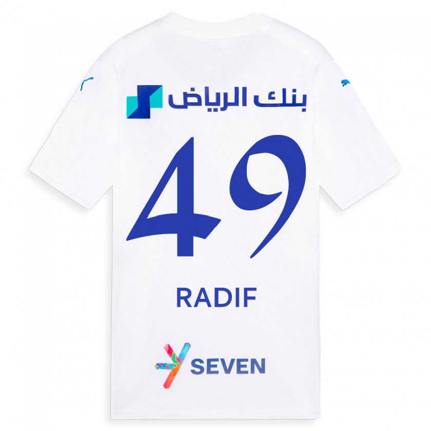 Kandiny Enfant Maillot Abdullah Radif #49 Blanc Tenues Extérieur 2023/24 T-Shirt