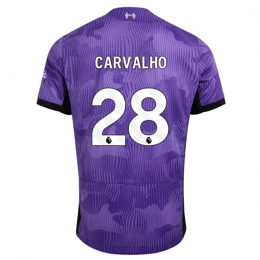 Kandiny Enfant Maillot Fabio Carvalho #28 Violet Troisieme 2023/24 T-Shirt