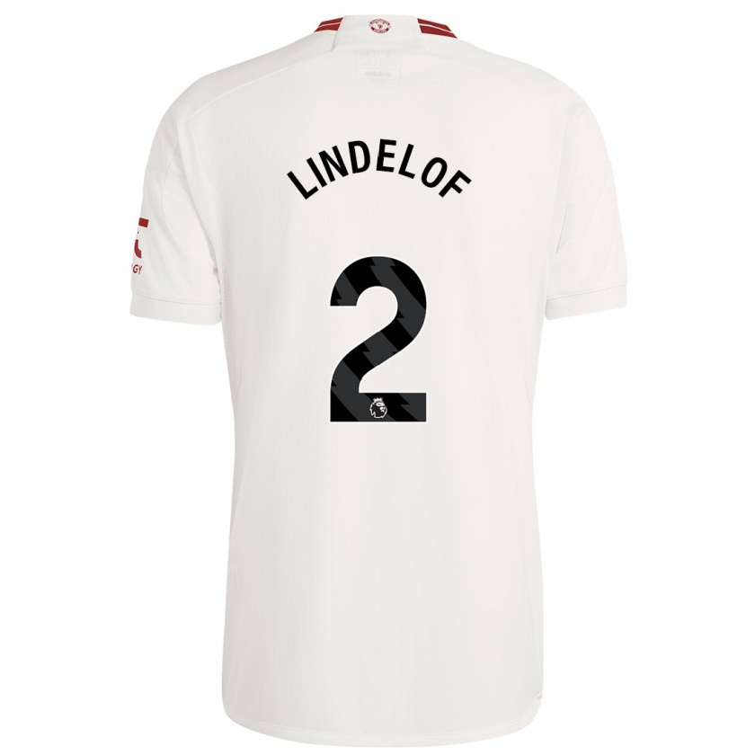 Kandiny Enfant Maillot Victor Lindelöf #2 Blanc Troisieme 2023/24 T-Shirt