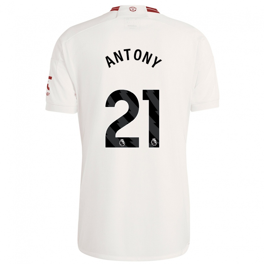 Kandiny Enfant Maillot Antony #21 Blanc Troisieme 2023/24 T-Shirt