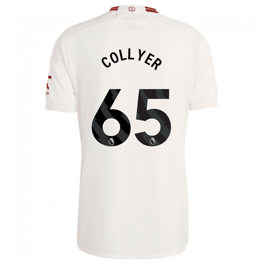 Kandiny Enfant Maillot Toby Collyer #65 Blanc Troisieme 2023/24 T-Shirt