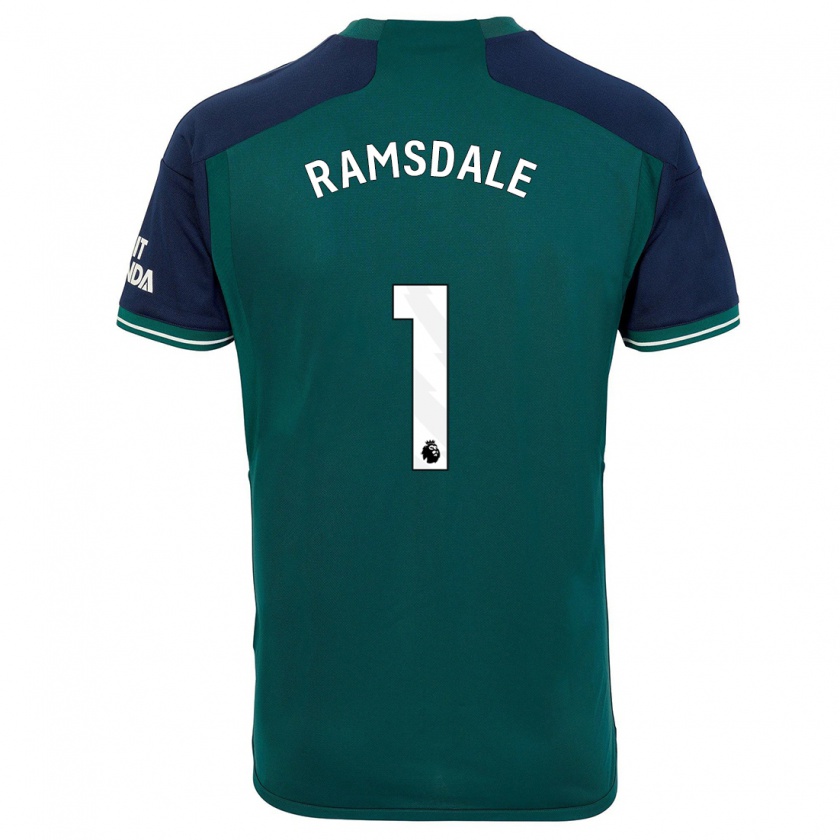 Kandiny Enfant Maillot Aaron Ramsdale #1 Vert Troisieme 2023/24 T-Shirt