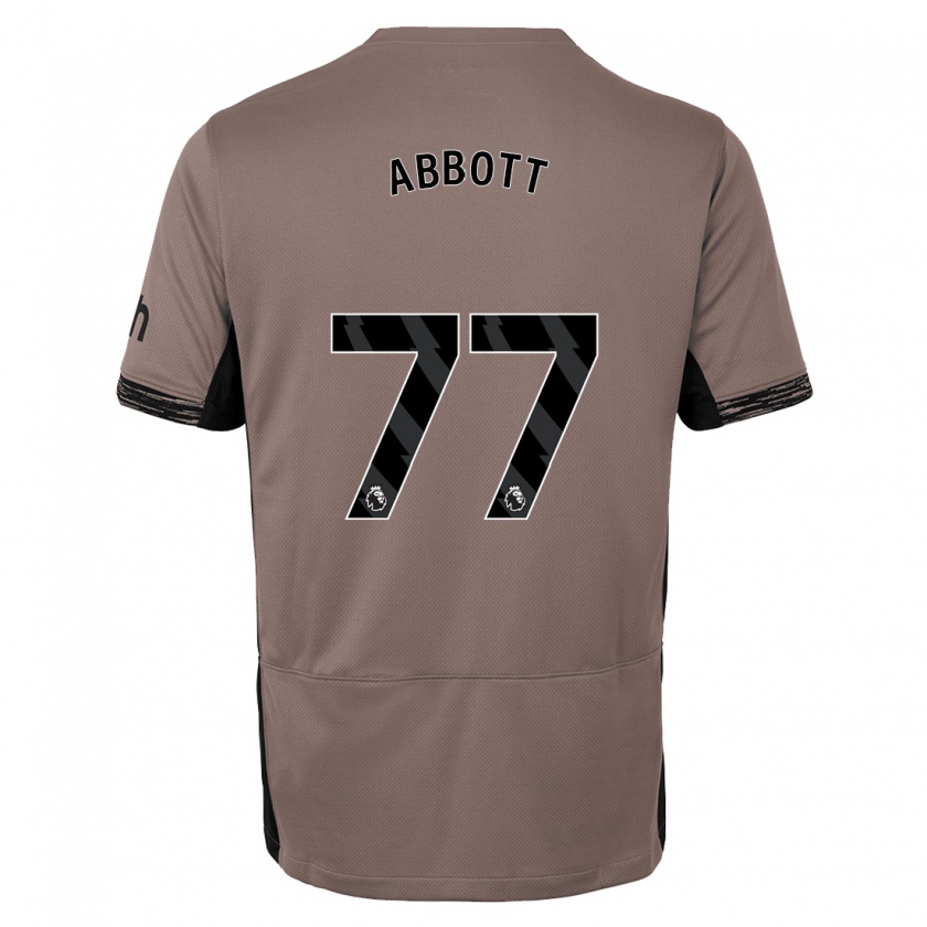 Kandiny Enfant Maillot George Abbott #77 Beige Foncé Troisieme 2023/24 T-Shirt