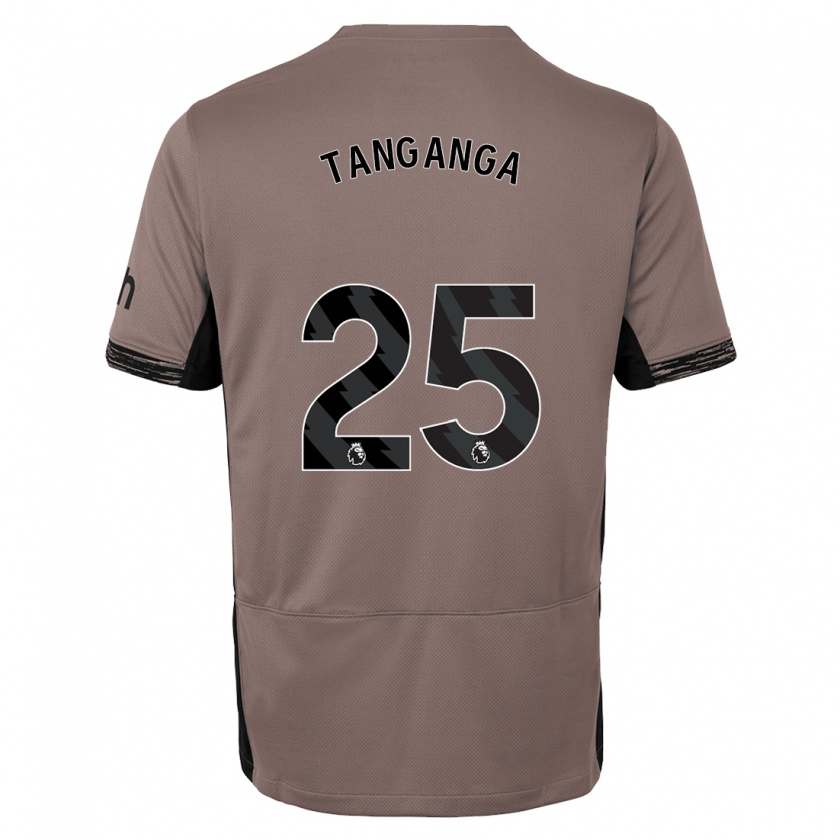 Kandiny Enfant Maillot Japhet Tanganga #25 Beige Foncé Troisieme 2023/24 T-Shirt