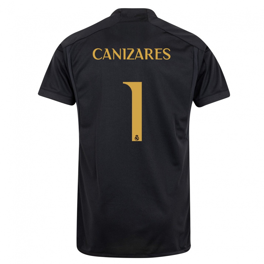 Kandiny Enfant Maillot Lucas Cañizares #1 Noir Troisieme 2023/24 T-Shirt