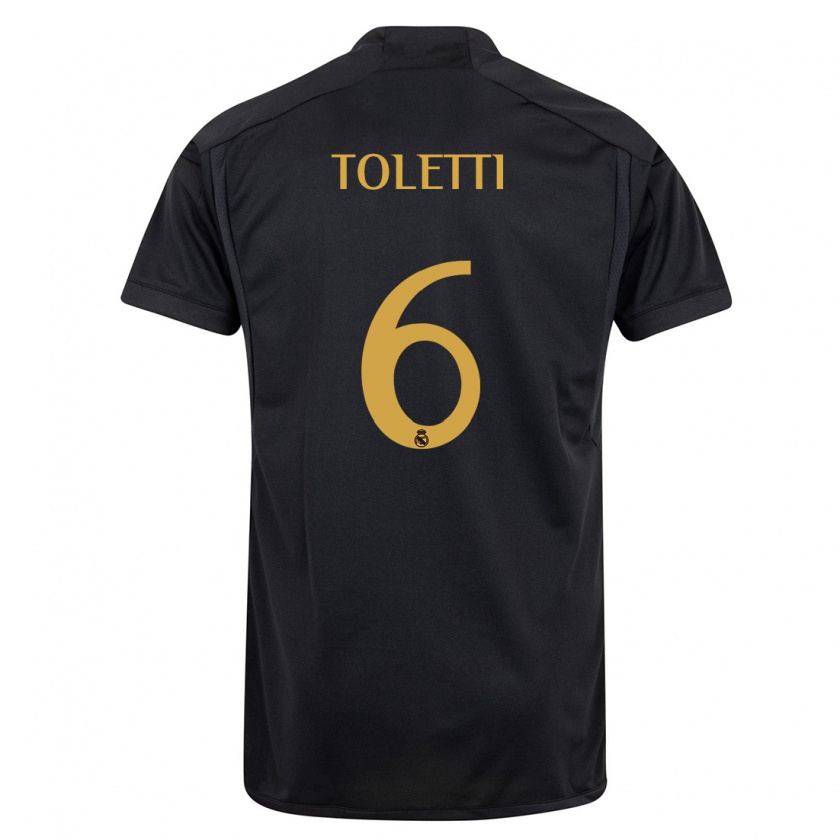 Kandiny Enfant Maillot Sandie Toletti #6 Noir Troisieme 2023/24 T-Shirt