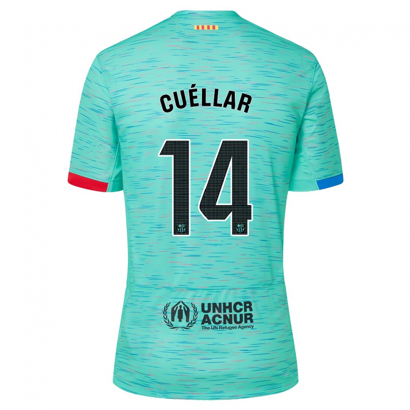 Kandiny Enfant Maillot Jaume Cuéllar #14 Aqua Clair Troisieme 2023/24 T-Shirt