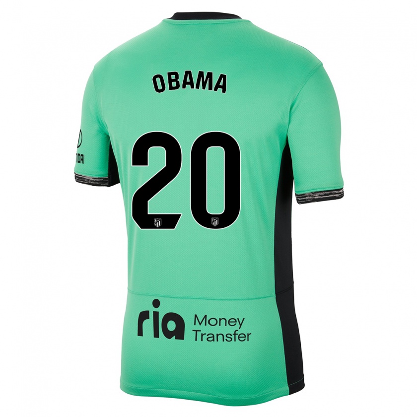 Kandiny Enfant Maillot Federico Obama #20 Vert Printanier Troisieme 2023/24 T-Shirt