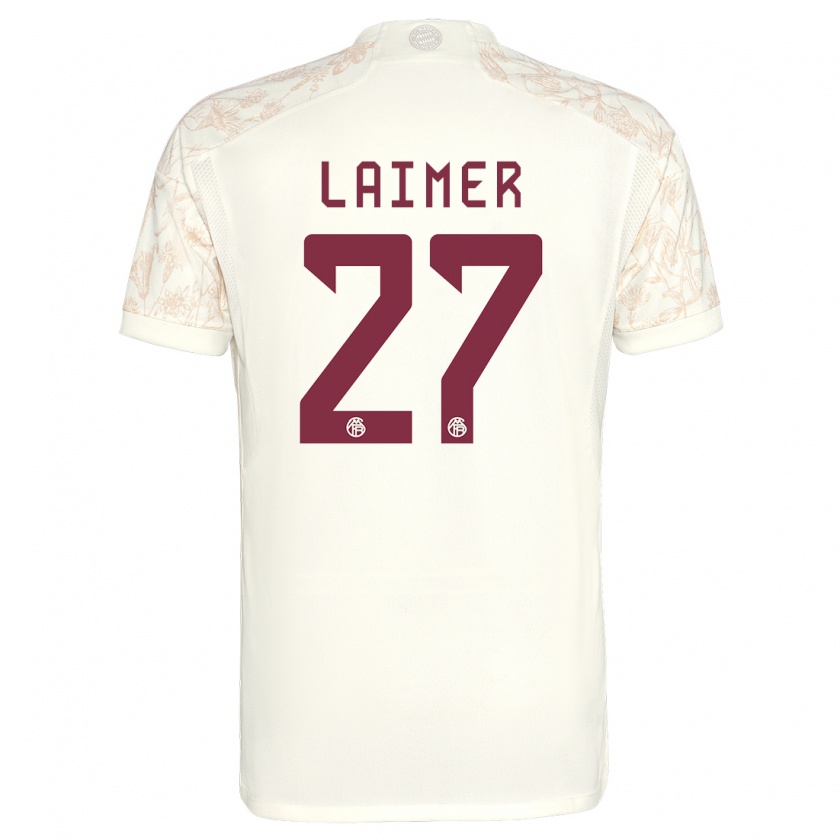 Kandiny Enfant Maillot Konrad Laimer #27 Blanc Cassé Troisieme 2023/24 T-Shirt