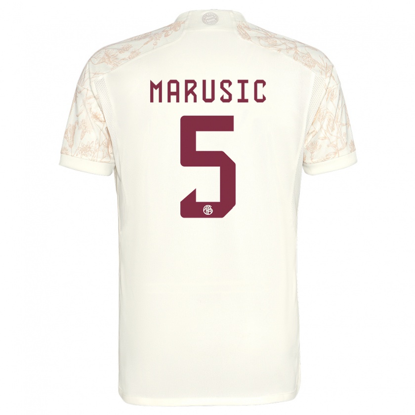 Kandiny Enfant Maillot Gabriel Marusic #5 Blanc Cassé Troisieme 2023/24 T-Shirt