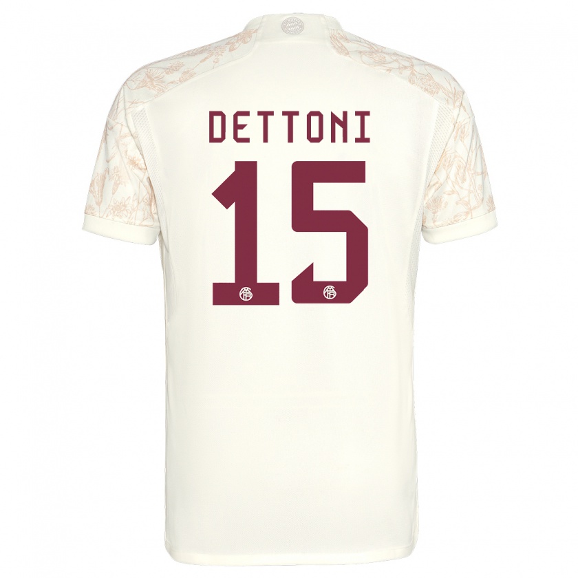 Kandiny Enfant Maillot Grayson Dettoni #15 Blanc Cassé Troisieme 2023/24 T-Shirt