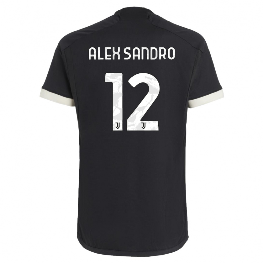 Kandiny Enfant Maillot Alex Sandro #12 Noir Troisieme 2023/24 T-Shirt