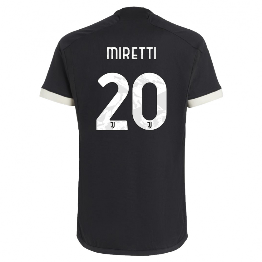 Kandiny Enfant Maillot Fabio Miretti #20 Noir Troisieme 2023/24 T-Shirt
