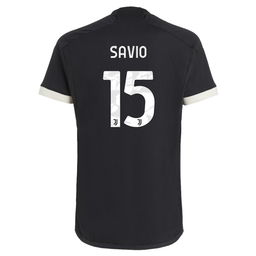 Kandiny Enfant Maillot Federico Savio #15 Noir Troisieme 2023/24 T-Shirt