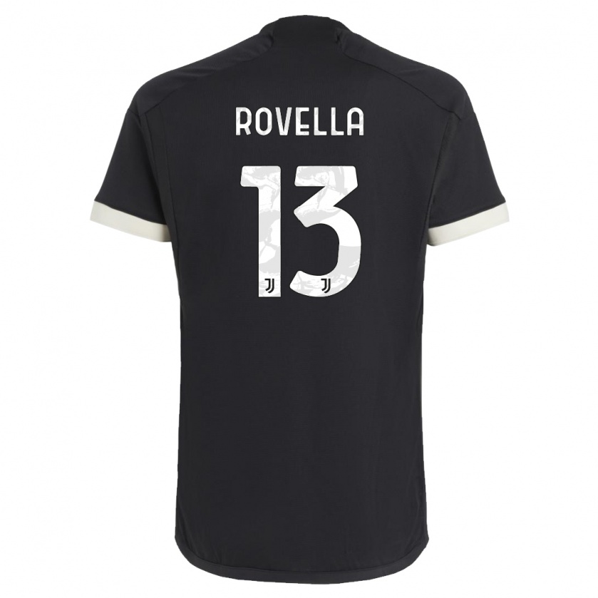 Kandiny Enfant Maillot Nicolo Rovella #13 Noir Troisieme 2023/24 T-Shirt