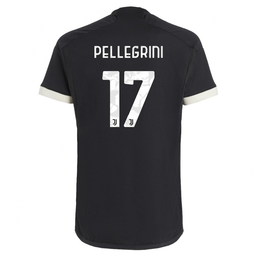 Kandiny Enfant Maillot Luca Pellegrini #17 Noir Troisieme 2023/24 T-Shirt