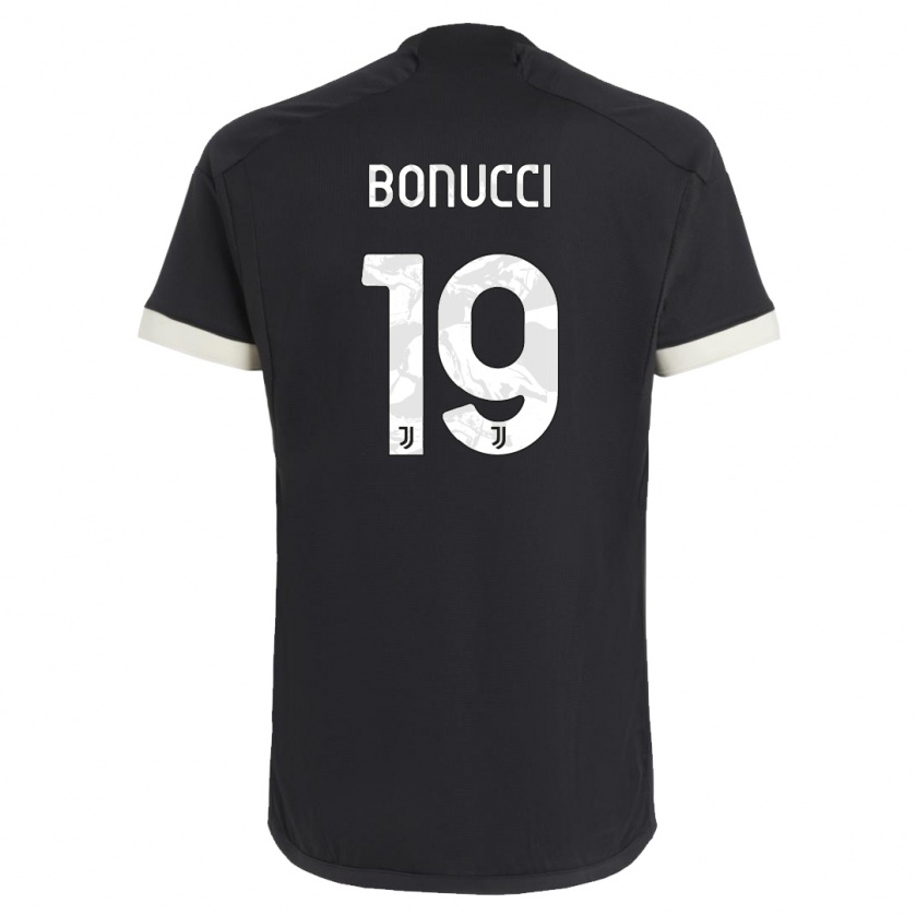 Kandiny Enfant Maillot Leonardo Bonucci #19 Noir Troisieme 2023/24 T-Shirt
