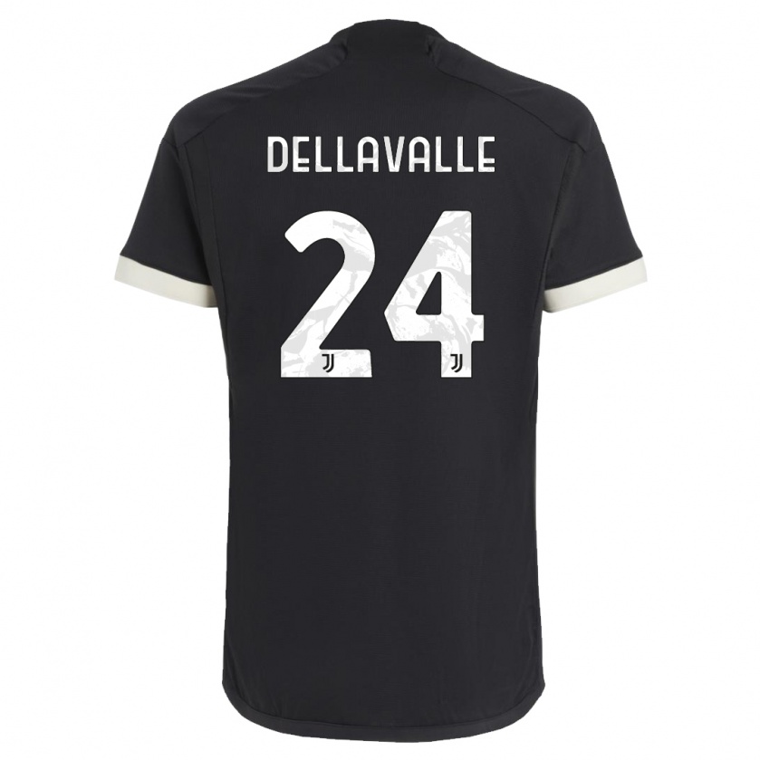 Kandiny Enfant Maillot Lorenzo Dellavalle #24 Noir Troisieme 2023/24 T-Shirt