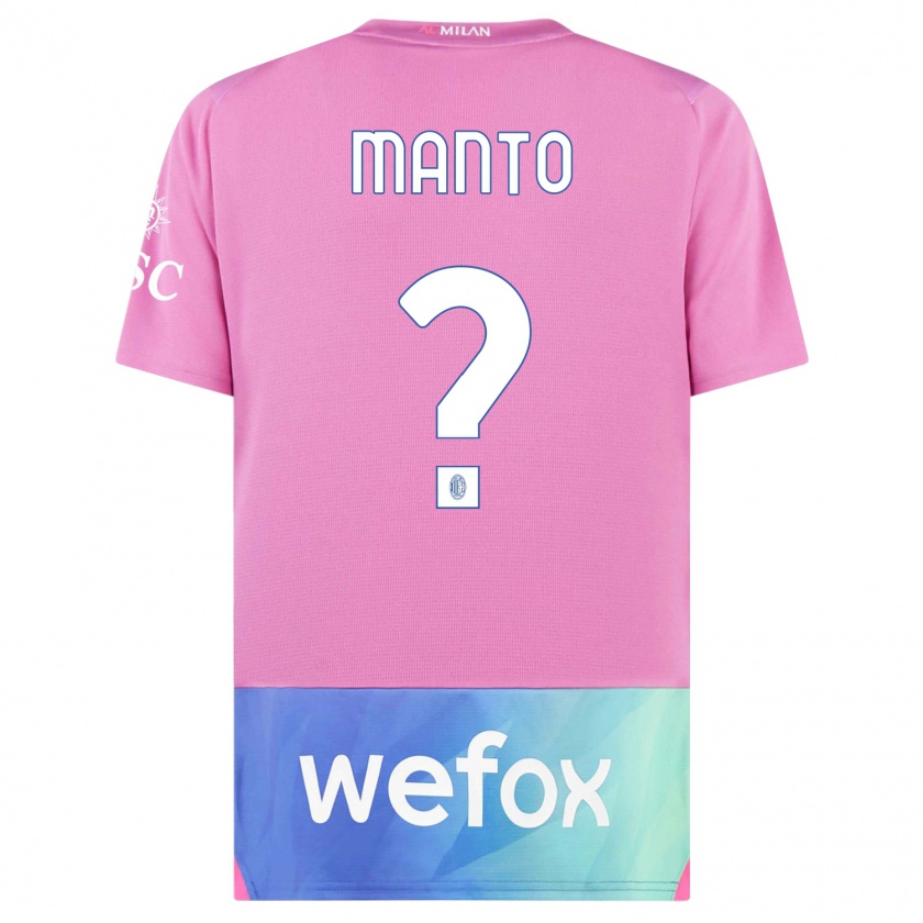 Kandiny Enfant Maillot Gaetano Manto #0 Rose-Mauve Troisieme 2023/24 T-Shirt
