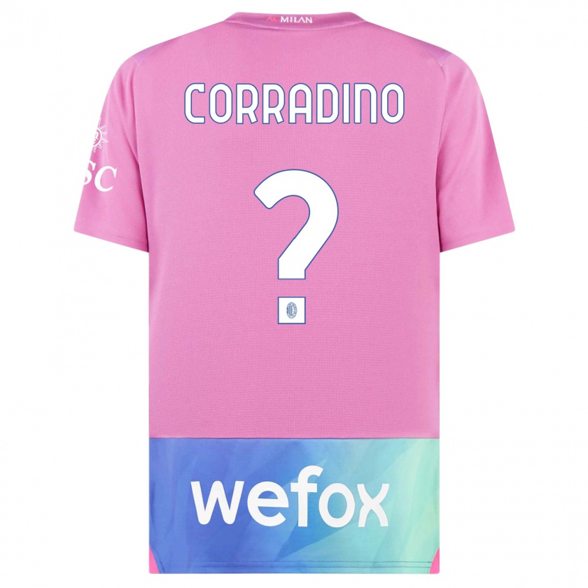 Kandiny Enfant Maillot Riccardo Corradino #0 Rose-Mauve Troisieme 2023/24 T-Shirt