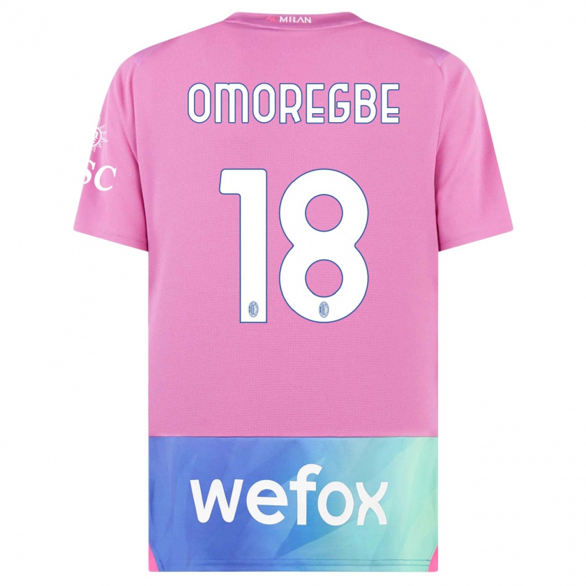 Kandiny Enfant Maillot Bob Murphy Omoregbe #18 Rose-Mauve Troisieme 2023/24 T-Shirt