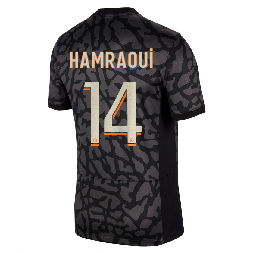 Kandiny Enfant Maillot Kheira Hamraoui #14 Noir Troisieme 2023/24 T-Shirt