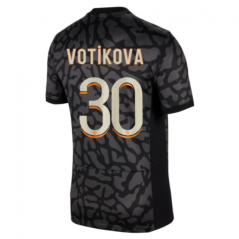 Kandiny Enfant Maillot Barbora Votikova #30 Noir Troisieme 2023/24 T-Shirt