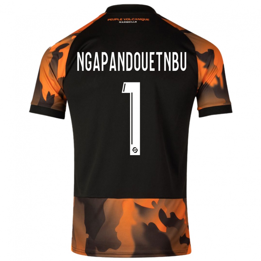 Kandiny Enfant Maillot Simon Ngapandouetnbu #1 Noir Orange Troisieme 2023/24 T-Shirt