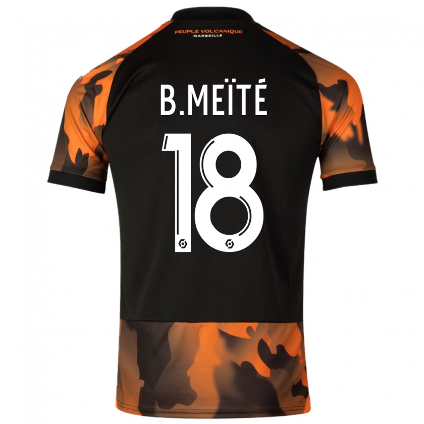 Kandiny Enfant Maillot Bamo Meïté #18 Noir Orange Troisieme 2023/24 T-Shirt
