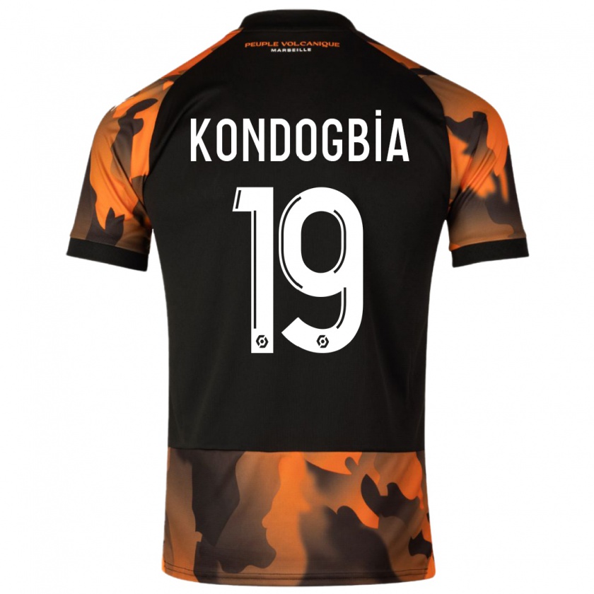 Kandiny Enfant Maillot Geoffrey Kondogbia #19 Noir Orange Troisieme 2023/24 T-Shirt