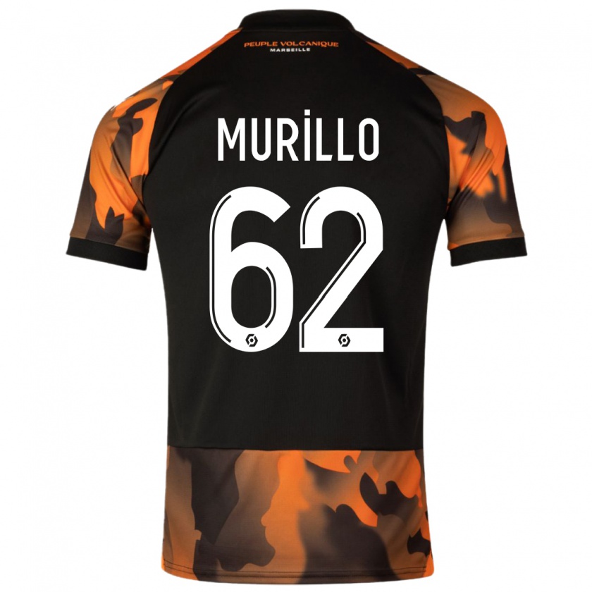 Kandiny Enfant Maillot Amir Murillo #62 Noir Orange Troisieme 2023/24 T-Shirt
