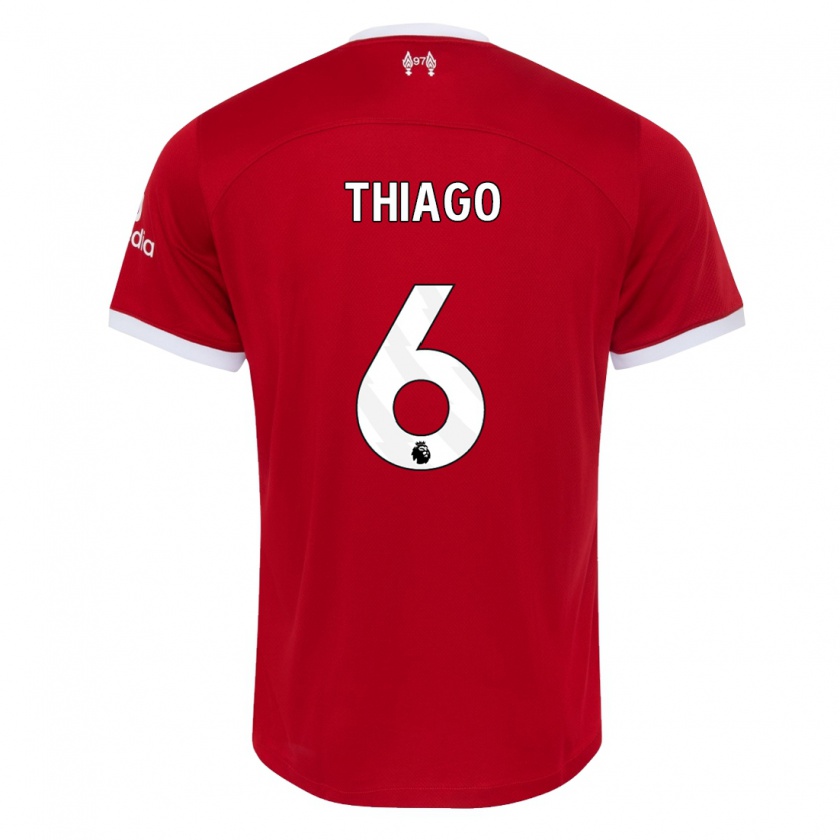 Kandiny Homme Maillot Thiago #6 Rouge Tenues Domicile 2023/24 T-Shirt
