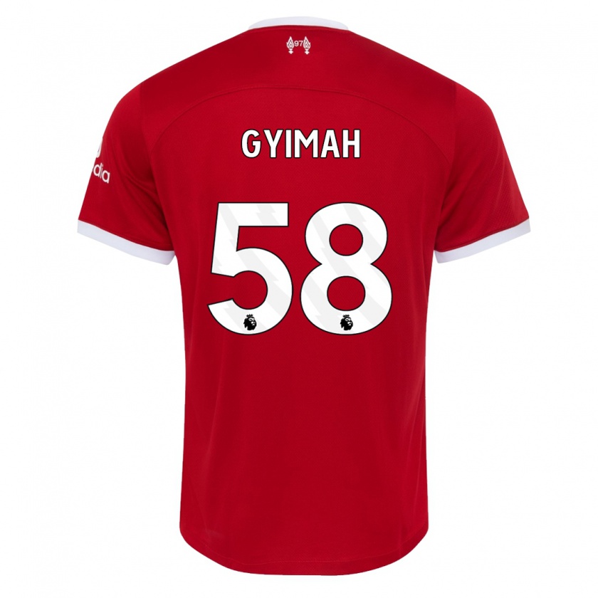 Kandiny Homme Maillot Francis Gyimah #58 Rouge Tenues Domicile 2023/24 T-Shirt
