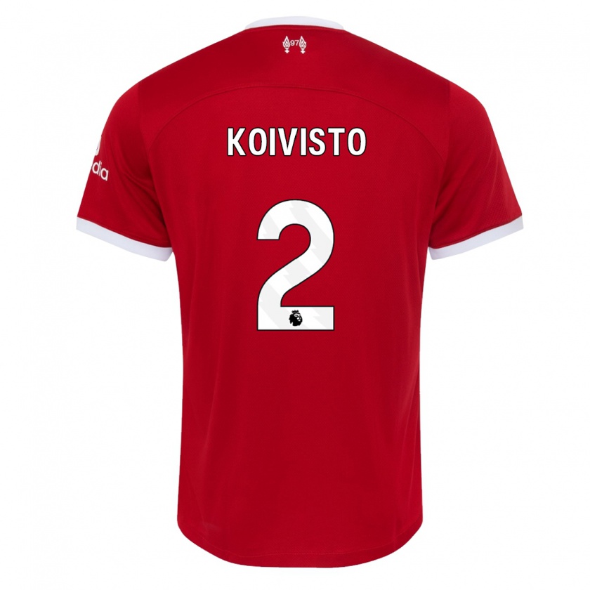 Kandiny Homme Maillot Emma Koivisto #2 Rouge Tenues Domicile 2023/24 T-Shirt