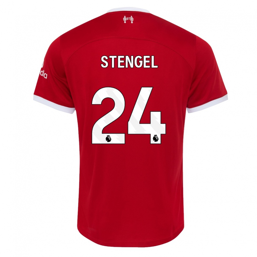Kandiny Homme Maillot Katie Stengel #24 Rouge Tenues Domicile 2023/24 T-Shirt