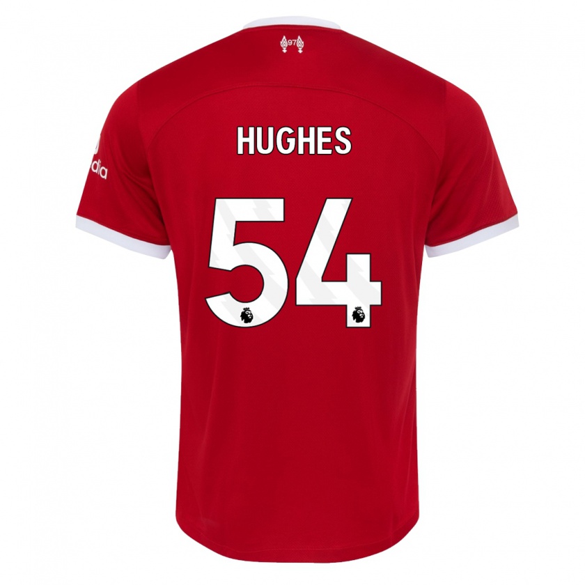Kandiny Homme Maillot Liam Hughes #54 Rouge Tenues Domicile 2023/24 T-Shirt