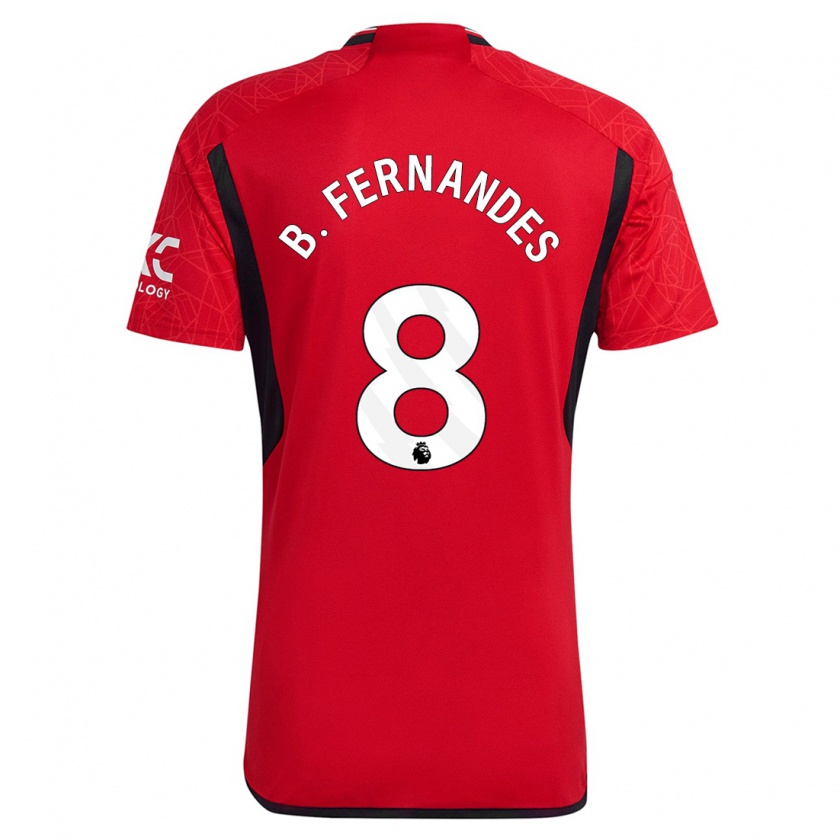 Kandiny Homme Maillot Bruno Fernandes #8 Rouge Tenues Domicile 2023/24 T-Shirt