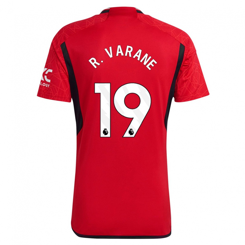 Kandiny Homme Maillot Raphaël Varane #19 Rouge Tenues Domicile 2023/24 T-Shirt