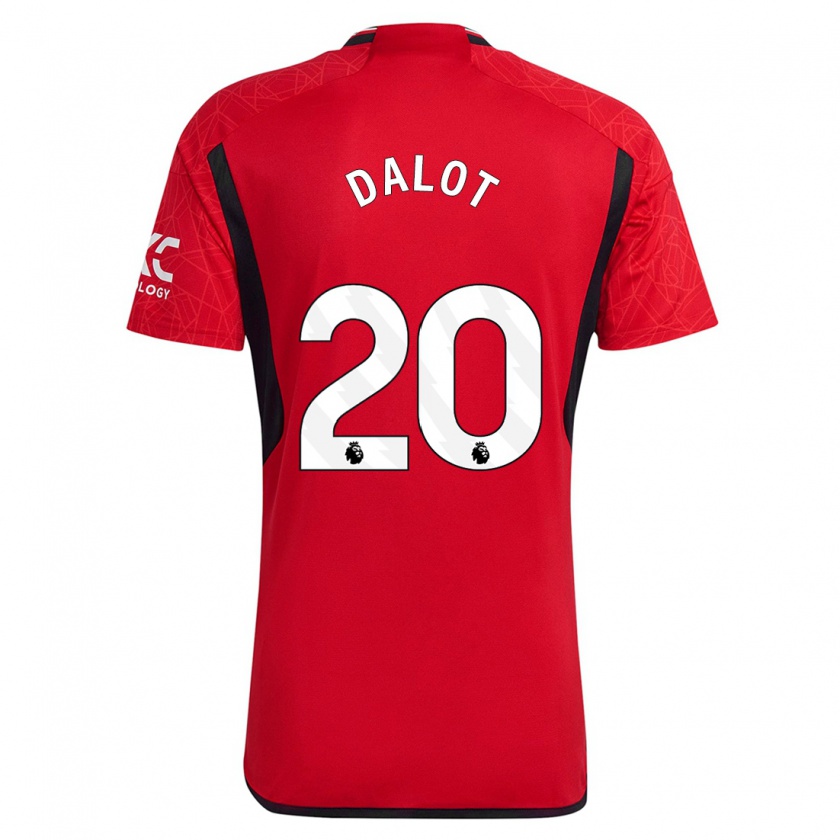 Kandiny Homme Maillot Diogo Dalot #20 Rouge Tenues Domicile 2023/24 T-Shirt