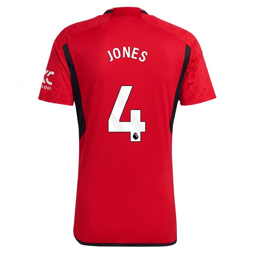 Kandiny Homme Maillot Phil Jones #4 Rouge Tenues Domicile 2023/24 T-Shirt